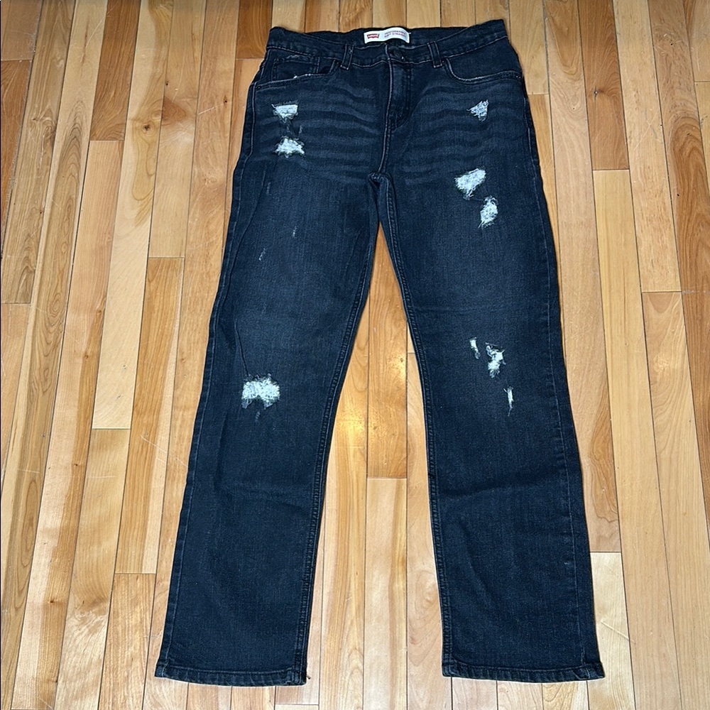 Men's Distressed Levi’s Black Jeans